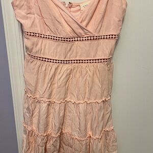 Harper Peach Dress with Ruffle Details